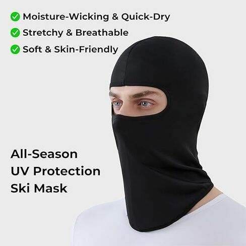 2pcs Ultra-Comfortable Balaclava Face Mask - Breathable 4-Way Stretch Technology for Running, Cycling, Skiing All-Season Black Performance Mask in Saudi Arabia