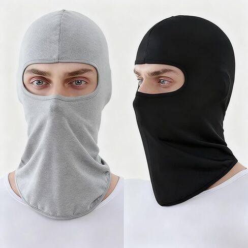 2pcs Ultra-Comfortable Balaclava Face Mask - Breathable 4-Way Stretch Technology for Running, Cycling, Skiing All-Season Black Performance Mask in Saudi Arabia