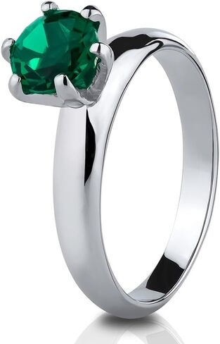 OVIEDO JEWELRY Emerald Wedding Ring,Solitaire Titanium,Anniversary,Engagement Ring,Ladies Solitaier Woman in Saudi Arabia