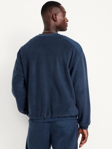 Old Navy Oversized Microfleece Utility Pocket Crew-Neck - DUSK NAVY in Saudi Arabia
