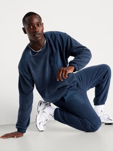 Old Navy Oversized Microfleece Utility Pocket Crew-Neck - DUSK NAVY in Saudi Arabia