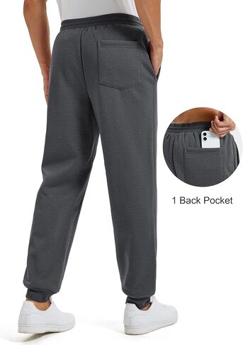 MAGCOMSEN Men's Winter Fleece Lined Pants Sherpa Sweatpants Thermal Warm Heavyweight Joggers Active Pants with 3 Pockets in Saudi Arabia