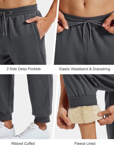 MAGCOMSEN Men's Winter Fleece Lined Pants Sherpa Sweatpants Thermal Warm Heavyweight Joggers Active Pants with 3 Pockets in Saudi Arabia