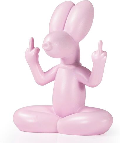 Funny Resin Middle Finger Balloon Dog Statue for Office Kitchen Desk Decor, Christmas Xmas Gag Gifts for Friends, Cute Middle Finger Statue for Bedroom Bathroom Living Room Shelf Table Decorations in Saudi Arabia