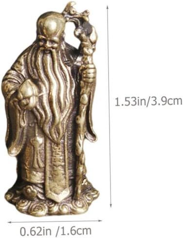 3Pcs Brass Immortal Decor Exquisite LUK Figurines for Home Desktop Decoration Retro Brass Craft Adornments Unique Statues for Tabletop Decor and Home Accessories in Saudi Arabia