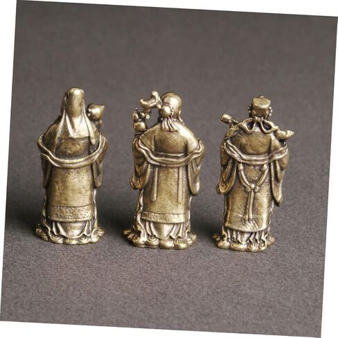 3Pcs Brass Immortal Decor Exquisite LUK Figurines for Home Desktop Decoration Retro Brass Craft Adornments Unique Statues for Tabletop Decor and Home Accessories in Saudi Arabia