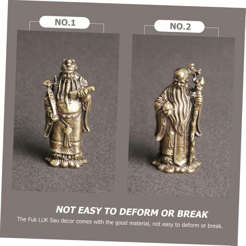 3Pcs Brass Immortal Decor Exquisite LUK Figurines for Home Desktop Decoration Retro Brass Craft Adornments Unique Statues for Tabletop Decor and Home Accessories in Saudi Arabia