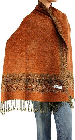 Falari Women's Woven Reversible Pashmina Shawl Wrap Scarf 80" x 27" in Saudi Arabia