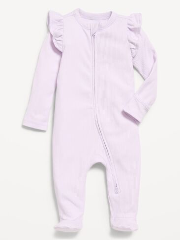 Old Navy Ribbed 2-Way-Zip Sleep & Play Footed One-Piece for Baby - Lilac Ice in Saudi Arabia