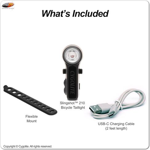 Cygolite Slingshot Endurance 160 Lumen Bicycle Taillight – 7 Night & Daytime Modes– User Adjustable Flash Speeds- Sleek, Compact Design– IP64 Water Resistant– USB-C Rechargeable–Great for Busy Roads in Kuwait