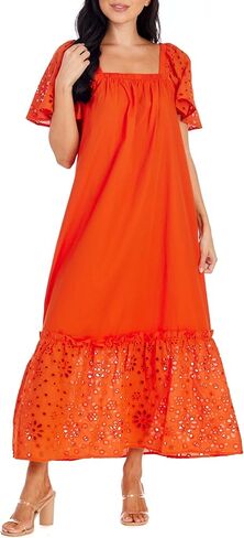 Mud Pie Womens Mud Pie Women's Conny Eyelet Maxi Dress in Saudi Arabia