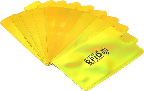 RFID Blocking Credit Card Sleeves, 20 Pack Contactless Protector Holder for NFC Purse, Laser Gold in Saudi Arabia