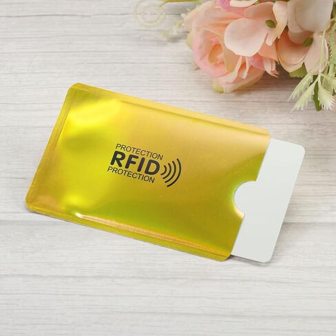 RFID Blocking Credit Card Sleeves, 20 Pack Contactless Protector Holder for NFC Purse, Laser Gold in Saudi Arabia