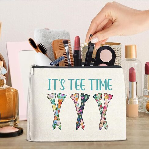Golf Gifts Makeup Bag, Team Gifts for Women Golf Lover Player Inspirational Gift for Golfers Friendship Birthday Gift for Her Female Friend Zipper Cosmetic Bag Travel Toiletry Pouch for Purse in Saudi Arabia