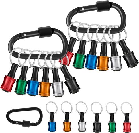 21Pcs 1/4inch Hex Shank Bit Holder Portable Socket Drill Bit Holder Quick Change Aluminum Alloy Long and Short Drill Bit Holder Extension Bar Keychain Holder for Drill Bit (21) in Saudi Arabia