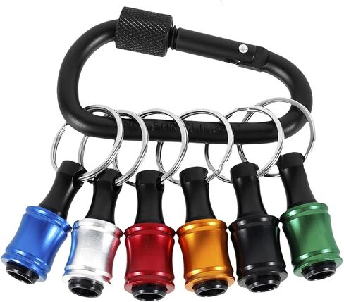 21Pcs 1/4inch Hex Shank Bit Holder Portable Socket Drill Bit Holder Quick Change Aluminum Alloy Long and Short Drill Bit Holder Extension Bar Keychain Holder for Drill Bit (21) in Saudi Arabia