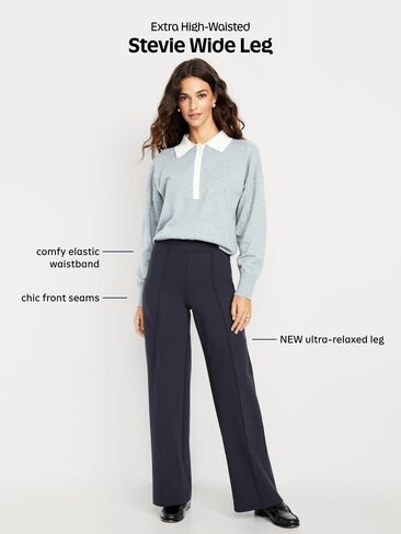 Old Navy Extra High-Waisted Stevie Wide-Leg Pants - Charcoal in Saudi Arabia