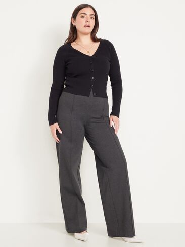 Old Navy Extra High-Waisted Stevie Wide-Leg Pants - Charcoal in Saudi Arabia