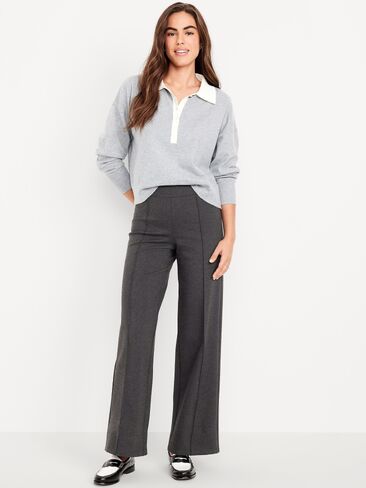 Old Navy Extra High-Waisted Stevie Wide-Leg Pants - Charcoal in Saudi Arabia