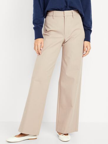 بنطال بيكسي واسع الساق بخصر عالٍ من Old Navy - موكا تافي in Saudi Arabia