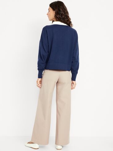 بنطال بيكسي واسع الساق بخصر عالٍ من Old Navy - موكا تافي in Saudi Arabia