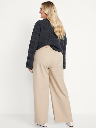 بنطال بيكسي واسع الساق بخصر عالٍ من Old Navy - موكا تافي in Saudi Arabia