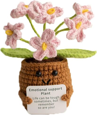 ANCEOMU Artificial Crochet Flowers, Handmade Knit Floral Arrangements for Home Decor, Wedding Bouquet Centerpiece Gift for Mother’s Day, Birthday, Anniversary, Kitchen, Office Desk (Gradient Pink-A) in Saudi Arabia