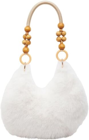 Korean Autumn Winter New 2025 Plush Tote Bag Female Fashion Street Shoulder Underarm Moon Bag in Saudi Arabia