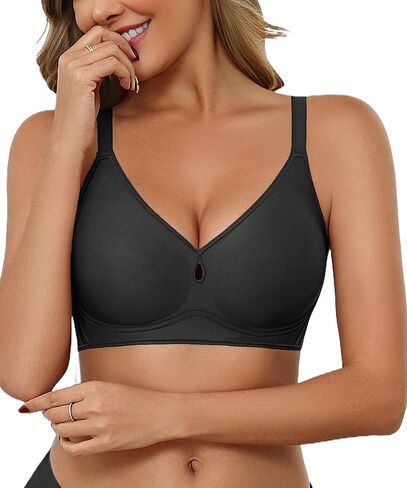 Avidlove Bras for Women No Underwire Seamless Bralette Teardrop Cutout Full Coverage T-Shirt Bra with Velvet Trim in Saudi Arabia
