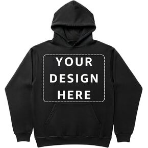 EpiHoodie هوديي مخصص صمم بنفسك - أضف صورة نصية تخصيص الجزء الأمامي والخلفي، هوديي مخصص للرجال والنساء للجنسين كلاسيكي، مزيج من القطن خفيف الوزن وسميك وناعم in Kuwait