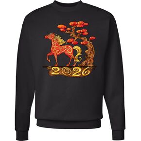 inktastic 2026 Year Of the Horse- Happy New Year's Adult Sweatshirt in Saudi Arabia