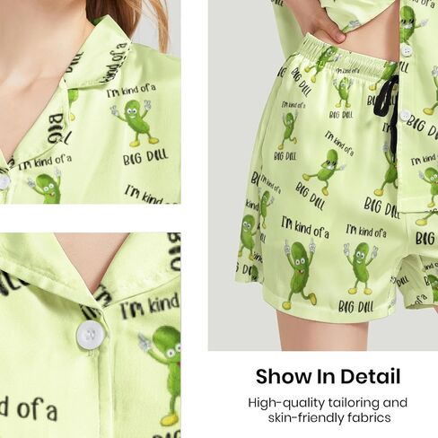 WELLINZER Satin Silk Pajamas for Women 2Pcs Collar Sleepwear Button Down Short Sleeve Shorts Pjs Set Loungewear in Saudi Arabia
