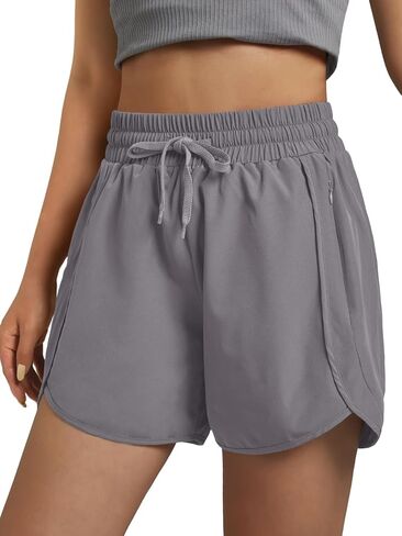 3rd hill Women's 5" Athletic Running Shorts Lightweight Quick Dry Gym Workout Shorts with Zipper Pockets UPF 50+ in Saudi Arabia