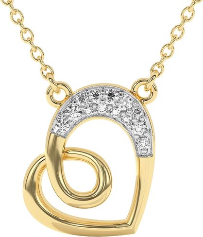 Diamond Necklaces for Women, Lab Grown Diamond Necklace Pendant, Hypoallergenic & Dainty 925 Sterling Silver Necklace with 14K Gold Vermeil (25x Thicker than Gold Plating), Gift Box, 5 Years Warranty in Saudi Arabia