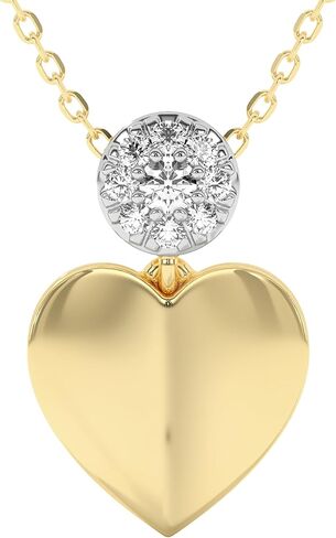 Diamond Necklaces for Women, Lab Grown Diamond Necklace Pendant, Hypoallergenic & Dainty 925 Sterling Silver Necklace with 14K Gold Vermeil (25x Thicker than Gold Plating), Gift Box, 5 Years Warranty in Saudi Arabia