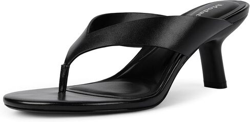 Modatope Kitten Heels for Women Flip Flops Heels Rounded Open Toe Thong Heeled Sandals in Kuwait