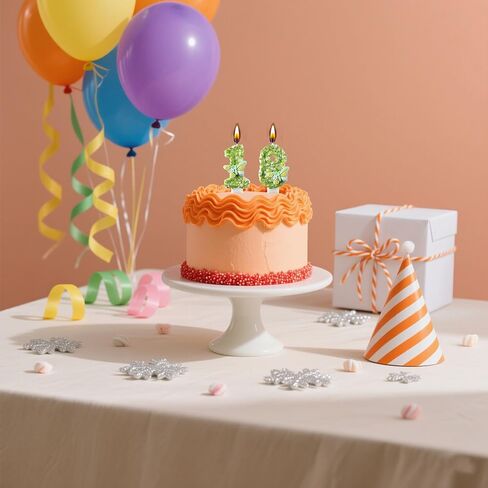 شمعة عيد ميلاد AOOLADA 18 و81، شموع الكيك 18 و81، شموع عيد ميلاد رقم 18 و81 لتزيين الجزء العلوي من الكعك، أخضر in Saudi Arabia