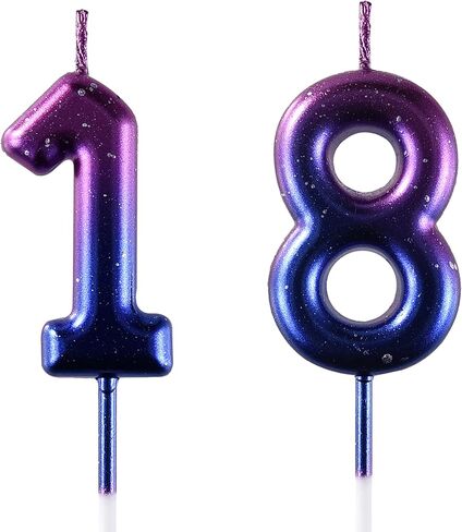 شمعة عيد ميلاد AOOLADA 18 و81، شموع الكيك 18 و81، شموع عيد ميلاد رقم 18 و81 لتزيين الجزء العلوي من الكعك، أخضر in Saudi Arabia