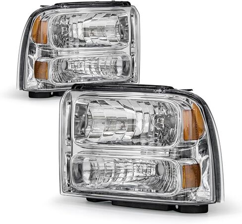 مجموعة المصابيح الأمامية ملائمة لعام 1999 2000 2001 2002 2003 2004 Ford F250 F350 F450 F550 Super Duty/2000-2004 Ford مع Corner Pumper String Housing Housing Replacementh in Kuwait