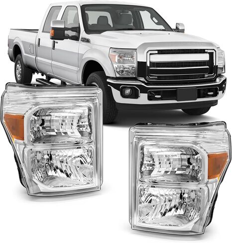 مجموعة المصابيح الأمامية ملائمة لعام 1999 2000 2001 2002 2003 2004 Ford F250 F350 F450 F550 Super Duty/2000-2004 Ford مع Corner Pumper String Housing Housing Replacementh in Kuwait