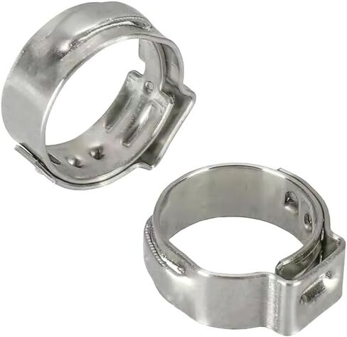 Pack of 50 20.3-23.5mm Single Ear Hose Clamps, MISPIRE 304 Stainless Steel Crimp Hose Clamps for Securing Pipe Hose, Automotive, Home Appliance in Kuwait