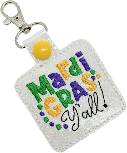 سلسلة مفاتيح Mardi Gras Y'all، مفتاح Cajun Key Fob، علامة الأمتعة Fat Tuesday، مشبك موكب نيو أورليانز على سحر السحاب in Saudi Arabia