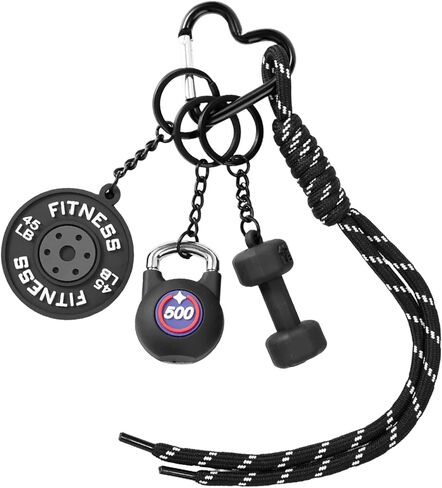سلسلة مفاتيح Sinbana لصالة الألعاب الرياضية، دمبل اللياقة البدنية Kettlebell Barbell Plate إكسسوارات هدايا ساحرة للرجال والنساء والأصدقاء المدربين الرياضيين in Kuwait