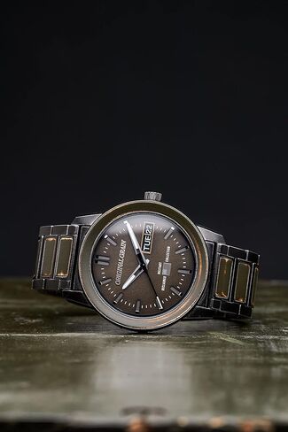 Original Grain Men's Military Ammo 42mm Analog Watch | Alterra Chrono Collection, Stonewashed Steel, Adjustable Watch Band | 10ATM Water-Resistant & Scratch-Resistant | Bracelet Wrist Watch for Men in Saudi Arabia