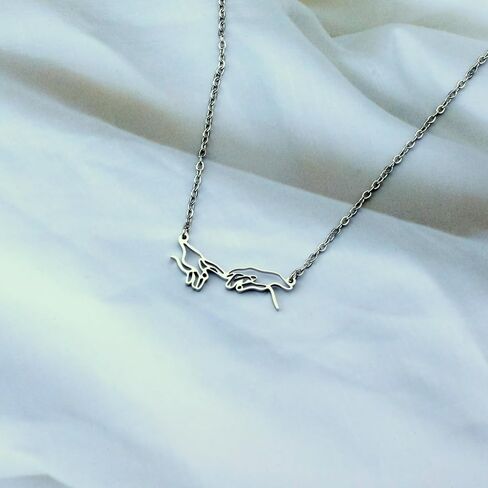 Zhxingjew Creation of Adam Necklace Renaissance Jewelry God Adam Fingers Artwork Jewelry in Saudi Arabia