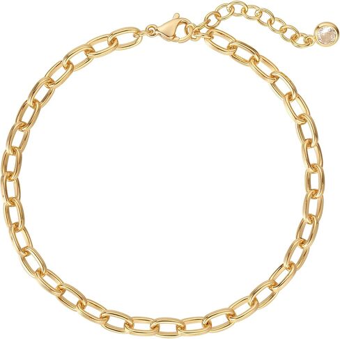 LADYGD أساور الذهب للنساء العصرية 14K مطلية بالذهب مشبك ورق لذيذ الكوبي حبة رابط قابل للتعديل سلسلة سوار الحد الأدنى من الذهب والمجوهرات in Saudi Arabia