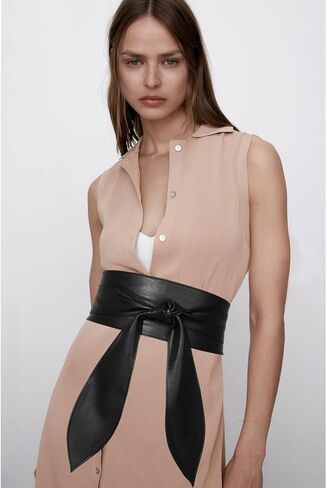 LumiSyne النساء Obi حزام واسع حزام السرج لينة بولي Leather الجلود التعادل التفاف حول حزام خصر معقود حزام مشد حزام لفستان in Saudi Arabia