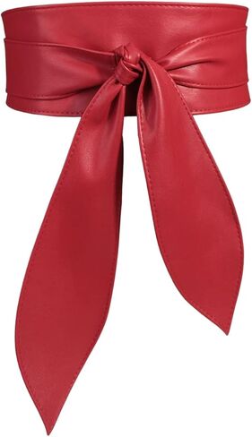 LumiSyne النساء Obi حزام واسع حزام السرج لينة بولي Leather الجلود التعادل التفاف حول حزام خصر معقود حزام مشد حزام لفستان in Saudi Arabia