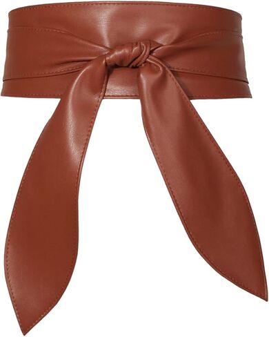 LumiSyne النساء Obi حزام واسع حزام السرج لينة بولي Leather الجلود التعادل التفاف حول حزام خصر معقود حزام مشد حزام لفستان in Saudi Arabia