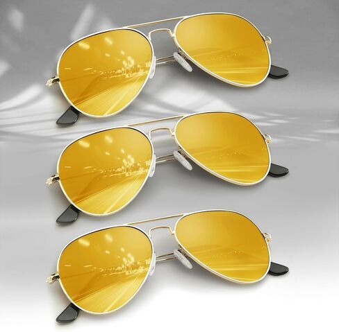 نظارات Aviator للرؤية الليلية للرجال والنساء، نظارات القيادة الليلية ليلا، عبوة من 3 قطع in Saudi Arabia